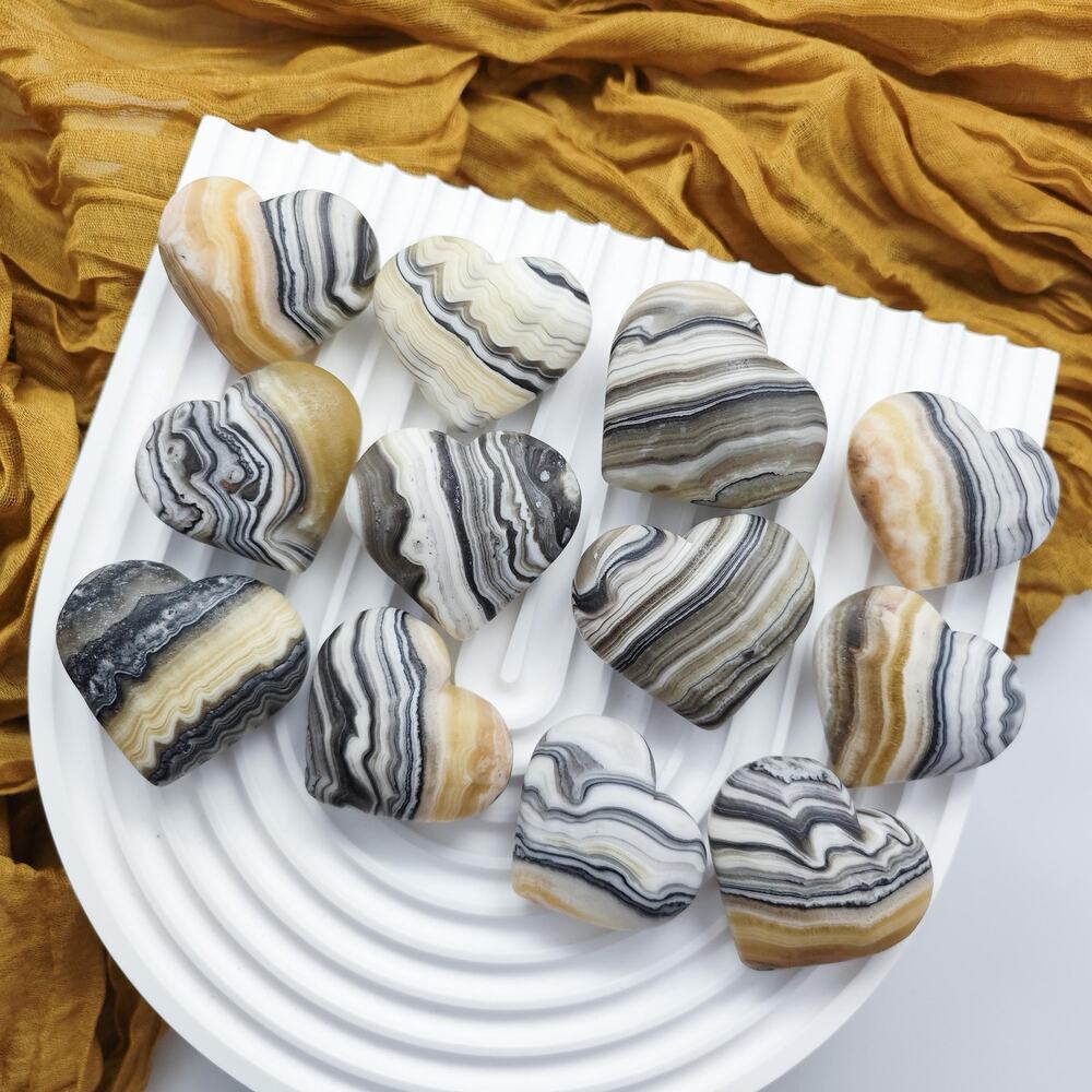 Coffee Calcite Heart Crystal Carving Grounding Crystals